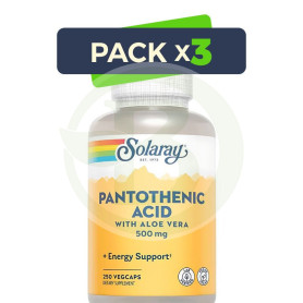 Pack 3x Ácido Pantoténico 500Mg. 100 Cápsulas Solaray