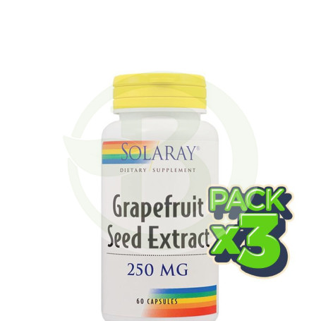 Pack 3x Grapefruit Seed 250Mg. 60 Cápsulas Solaray