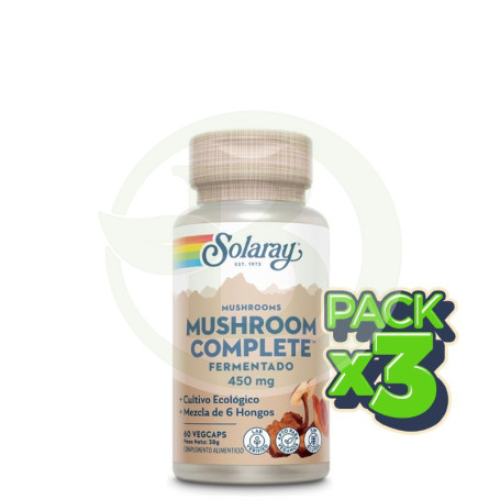 Pack 3x Mushroom Complete 60 Cápsulas Solaray