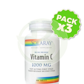 Pack 3x Vitamina C 1.000Mg. 100 Comprimidos Solaray