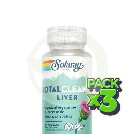 Pack 3x Total Cleanse Liver 60 Cápsulas Solaray