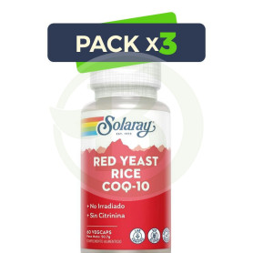 Pack 3x Red Yeast Rice Plus Q10 60 Cápsulas Solaray