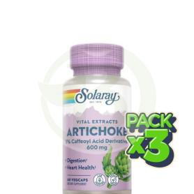 Pack 3x Artichoke (Alcachofa) 300Mg. 60 Cápsulas Solaray