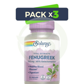 Pack 3x Fenugreek (Fenogreco) 350Mg. 90 Cápsulas Vegetales Solaray