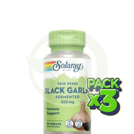 Pack 3x Black Garlic Bulb 50 Cápsulas Solaray