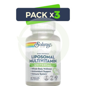Pack 3x Universal Liposomal Multivit.60 Vegcaps Solaray
