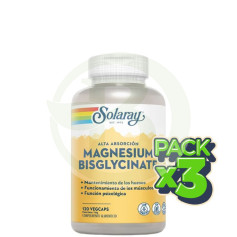 Pack 3x Magnesio Bisglycinate 120 Capsulas Solaray