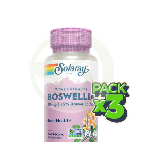 Pack 3x Boswelia 450Mg 60 Cápsulas Vegetales Solaray