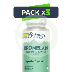 Pack 3x Bromelaina 60 Cápsulas Vegetales Solaray