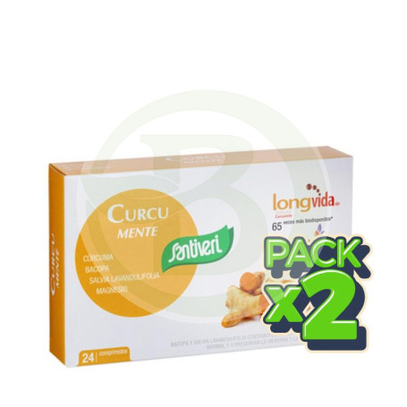 Pack 2x Curcu Mente 24 Comprimidos Santiveri