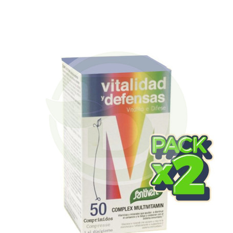 Pack 2x Vitaminas Complex Miltivitamin 50 Comprimidos Santiveri