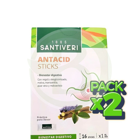 Pack 2x Antacid 16 Sticks Santiveri