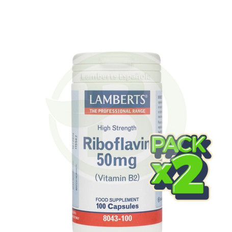 Pack 2x Vitamina B2 (Riboflavina) Lamberts