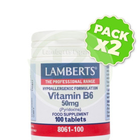 Pack 2x Vitamina B6 (Piridoxina) Lamberts