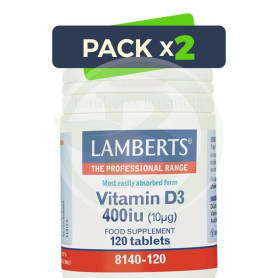 Pack 2x Vitamina D 400UI Lamberts