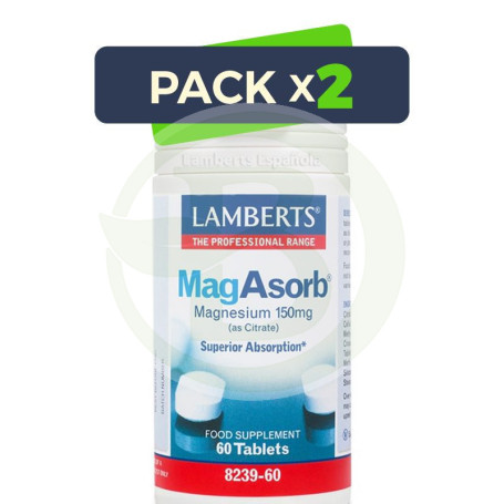 Pack 2x MagAbsorb 60 Tabletas Lamberts