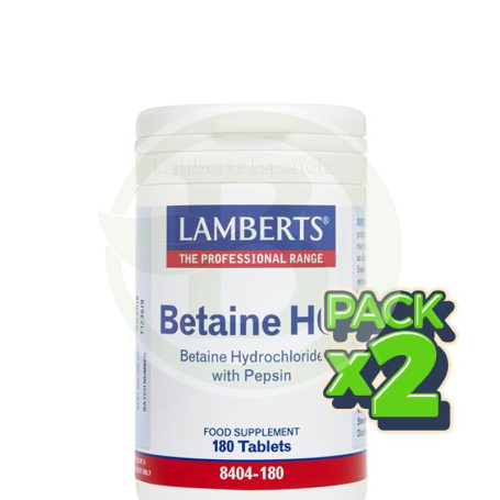 Pack 2x Betaina con Pepsina Lamberts
