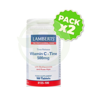 Pack 2x Vitamina C 500Mg. 100 Tabletas con Bioflavonoides Lamberts
