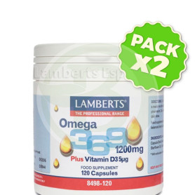 Pack 2x Omega 3, 6, 9 1200Mg. con Vitamina D3 Lamberts