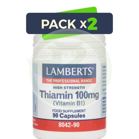 Pack 2x Vitamina B1 (Tiamina) Lamberts