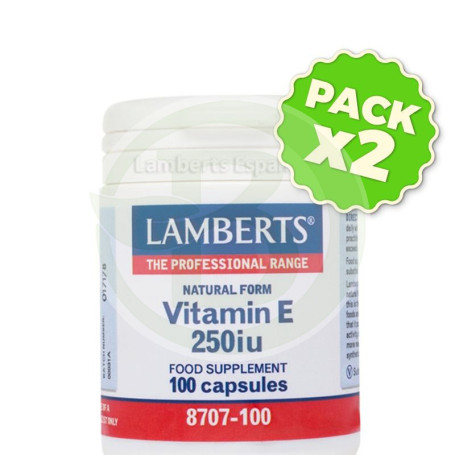 Pack 2x Vitamina E Natural 250UI Lamberts