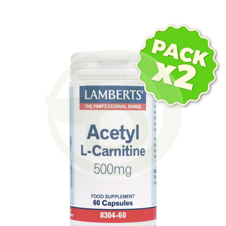 Pack 2x L-Acetil Carnitina 60 Cápsulas Lamberts