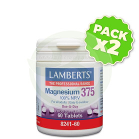 Pack 2x Magnesio 375 60 Tabletas Lamberts