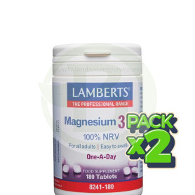 Pack 2x Magnesio 375 180 Tabletas Lamberts
