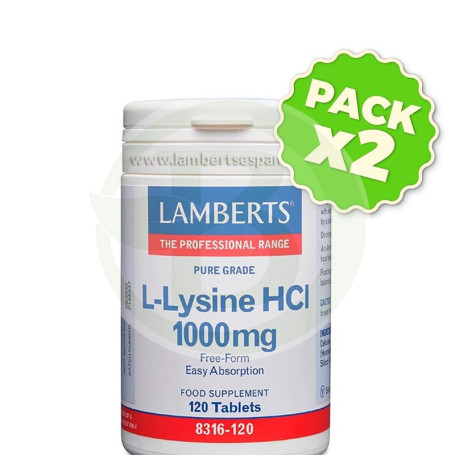 Pack 2x L-Lisina 120 Tabletas Lamberts