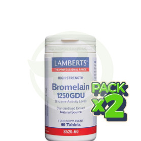 Pack 2x Bromelina 1250Gdu 60 Tabletas Lamberts