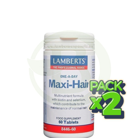 Pack 2x Maxi Hair 60 Capsulas Lamberts
