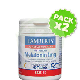 Pack 2x Melatonina 1 Mg 60 Comprimidos Lamberts