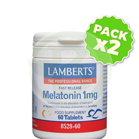 Pack 2x Melatonina 1 Mg 60 Comprimidos Lamberts