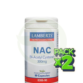 Pack 2x Nac (N-Acetil Cisteína) 300Mg 90 Cápsulas Lamberts