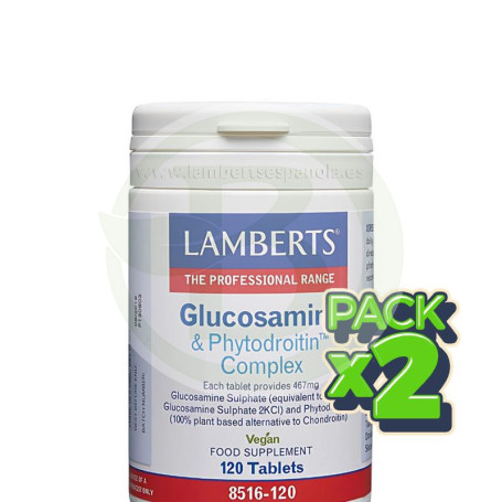 Pack 2x Complejo De Glucosamina y Fitodroitina 120 Comprimidos Lamberts