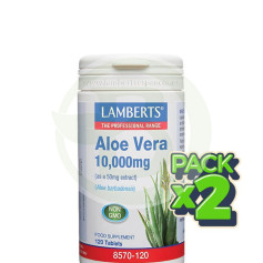 Pack 2x Aloe Vera 10.000Mg 120 Comprimidos Lamberts