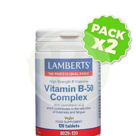 Pack 2x Complejo De Vitaminas B-50 120 Comprimidos Lamberts