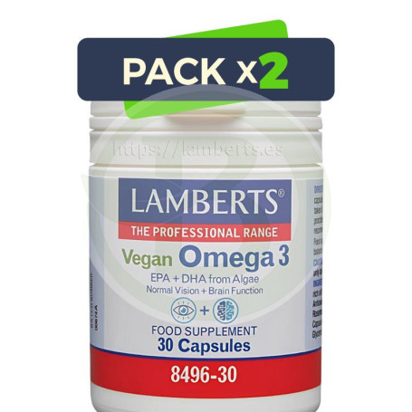 Pack 2x Omega 3 Vegano 30 Cápsulas Lamberts