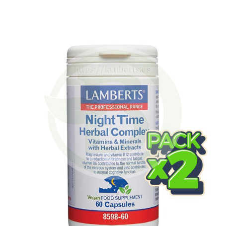 Pack 2x Night Time Herbal Complex 60 Cápsulas Lamberts
