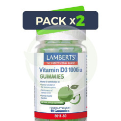 Pack 2x Vitamina D3 1000Ui 60 Gominolas Amberts