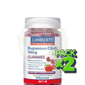 Pack 2x Citrato De Magnesio 150Mg 40 Gominolas Lamberts