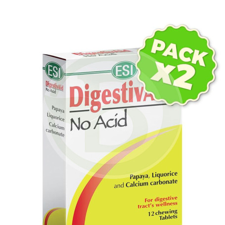 Pack 2x Digestivaid No Acid 12 Tabletas ESI - Trepat Diet