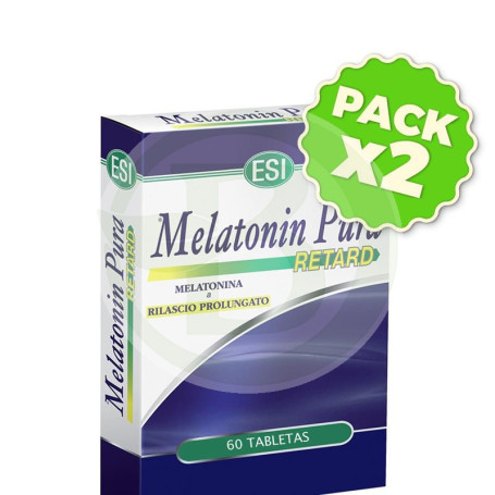 Pack 2x Melatonin Retard Pura 1,9Mg. 60 Tabletas Esi