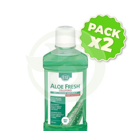 Pack 2x Aloe Fresh Colutorio Zero Menta 500Ml. Esi