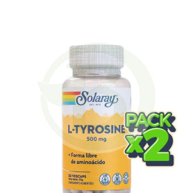 Pack 2x L-Tyrosina 500Mg. 50 Cápsulas Solaray