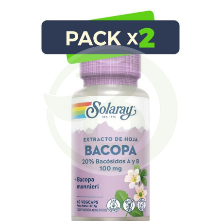 Pack 2x Bacopa 100Mg. 60 Cápsulas Solaray