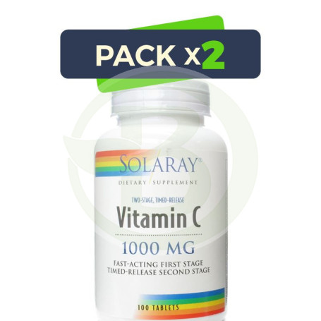 Pack 2x Vitamina C 1.000Mg. 100 Comprimidos Solaray