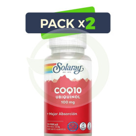 Pack 2x UBIQUINOL COQ-10 100Mg. 30 PERLAS SOLARAY