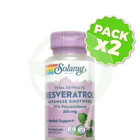 Pack 2x Super Resveratrol 250Mg. 30 Cápsulas Solaray