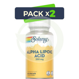 Pack 2x ALPHA LIPOIC ACID 250Mg. 60 CAPSULAS SOLARAY